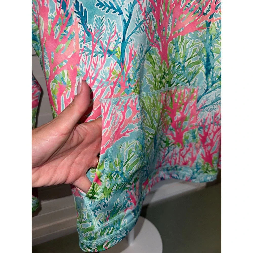 Alvin's Island Sun Shirt Hoodie Women Multicolor Coral Reef 50 UPF Medium - Picture 2 of 4
